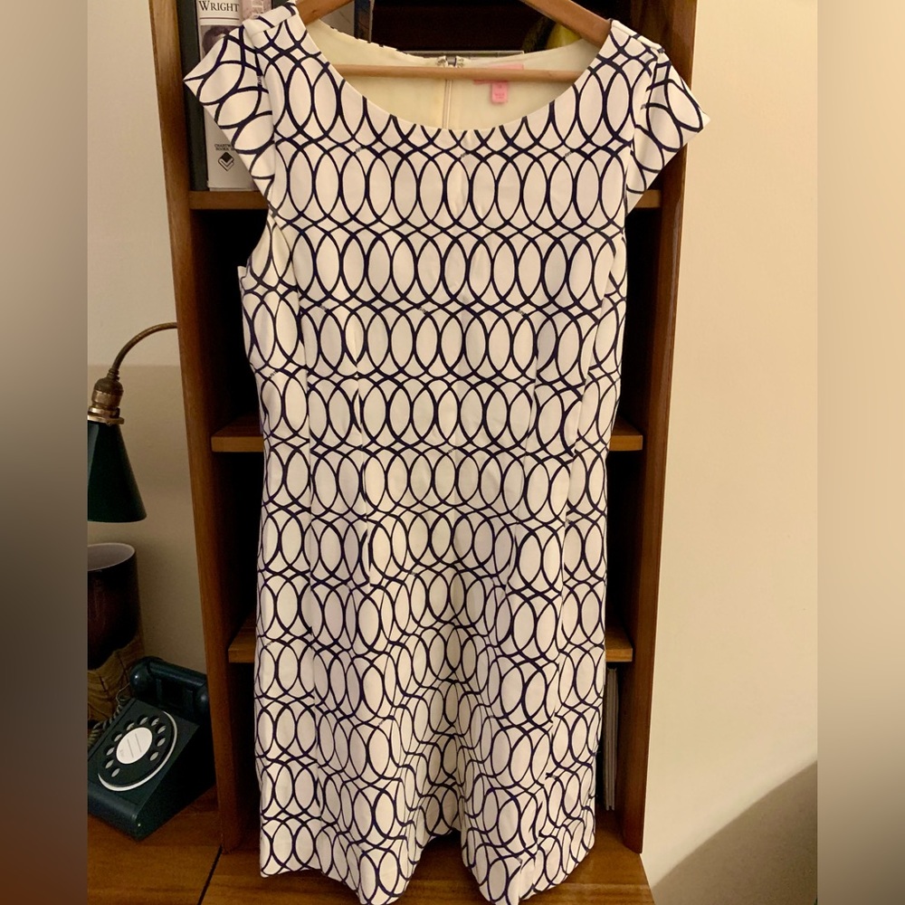 Lilly Pulitzer Brielle Navy Blue/White Dress M